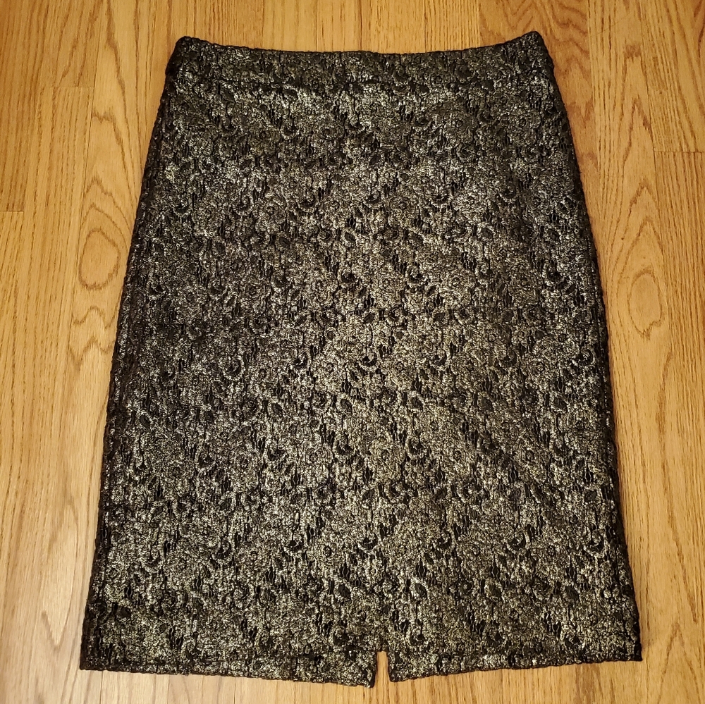 J.Crew Collection Palmilla Lace Metallic Skirt